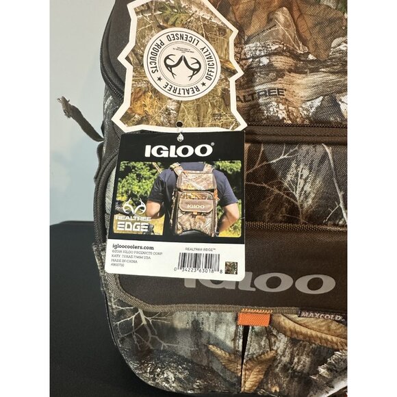 NWT Igloo Realtree Edge 32 Can, Cooler Bag, Gizmo Backpack, Realtree Camo - Picture 8 of 14